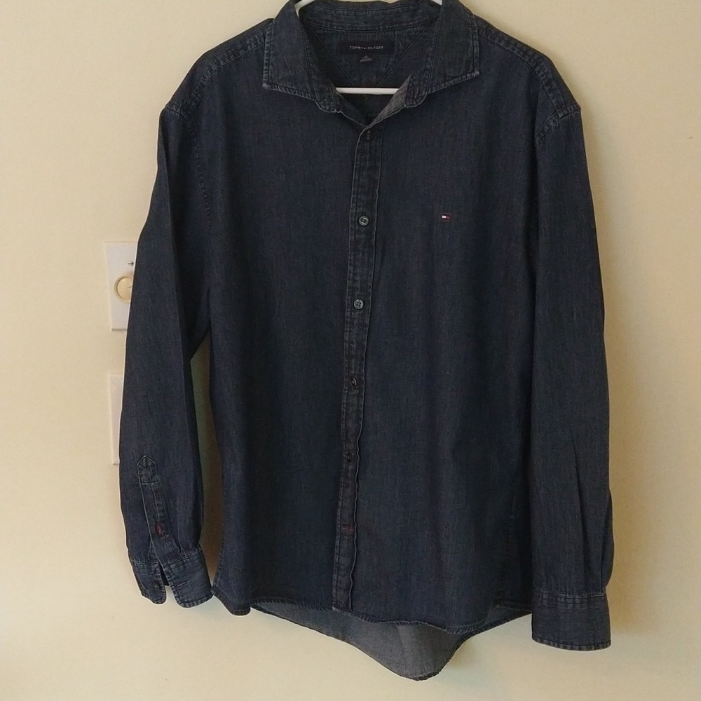 Men's Tommy Hilfiger denim jeans shirt extra large long sleeves